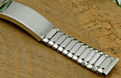 Vintage 16mm Speidel 10k White Gold Filled Keepsake expansion men's watchband
