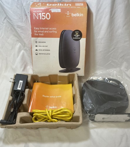 Belkin N150 150 Mbps 4-Port 10/100 Wireless Wi-Fi N Router 2.4Ghz New Open Box - Picture 2 of 6