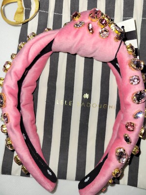 Lele Sadoughi Crystal Velvet Knotted Headband Pink NWT ? | eBay display picture 3