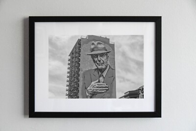 Wanddeko Street Art Rahmen Poster Poster Bild Foto Leonard Cohen