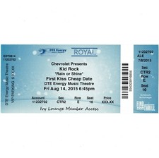 KID ROCK & FOREIGNER Concert Ticket Stub CLARKSTON MI 8/14/15 DTE ENERGY Rare