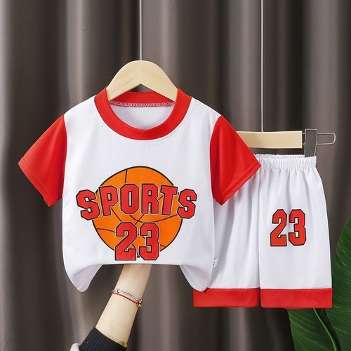 2pcs Boys' Summer Clothes Set - Basketball Sports T-Shirt & Shorts 0-10 Years - Picture 8 of 16