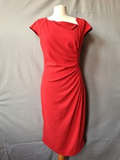 LK Bennett Davina Dress Size UK 12 US 8 Red Ruched ASO Royalty