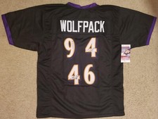 Wolf Pack Justin Tucker Sam Koch Morgan Cox signed Ravens Custom Black Jersey