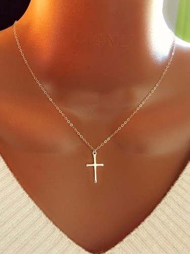 Women Sterling Silver Cross necklace 