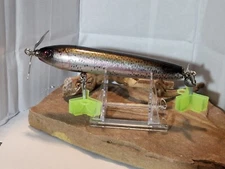 5  inch Custom Handmade wooded prop topwater lure( WRAPPED RAINBOW TROUT)