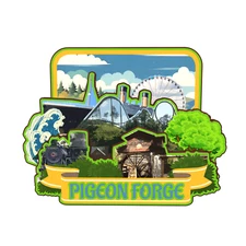 Pigeon Forge Tennessee USA Refrigerator magnet 3D travel souvenirs wood craft