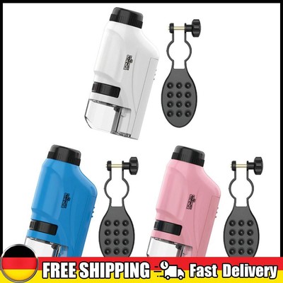 60-120x Mini Microscope LED Lighted Pocket Microscope Christmas Gifts for Kids
