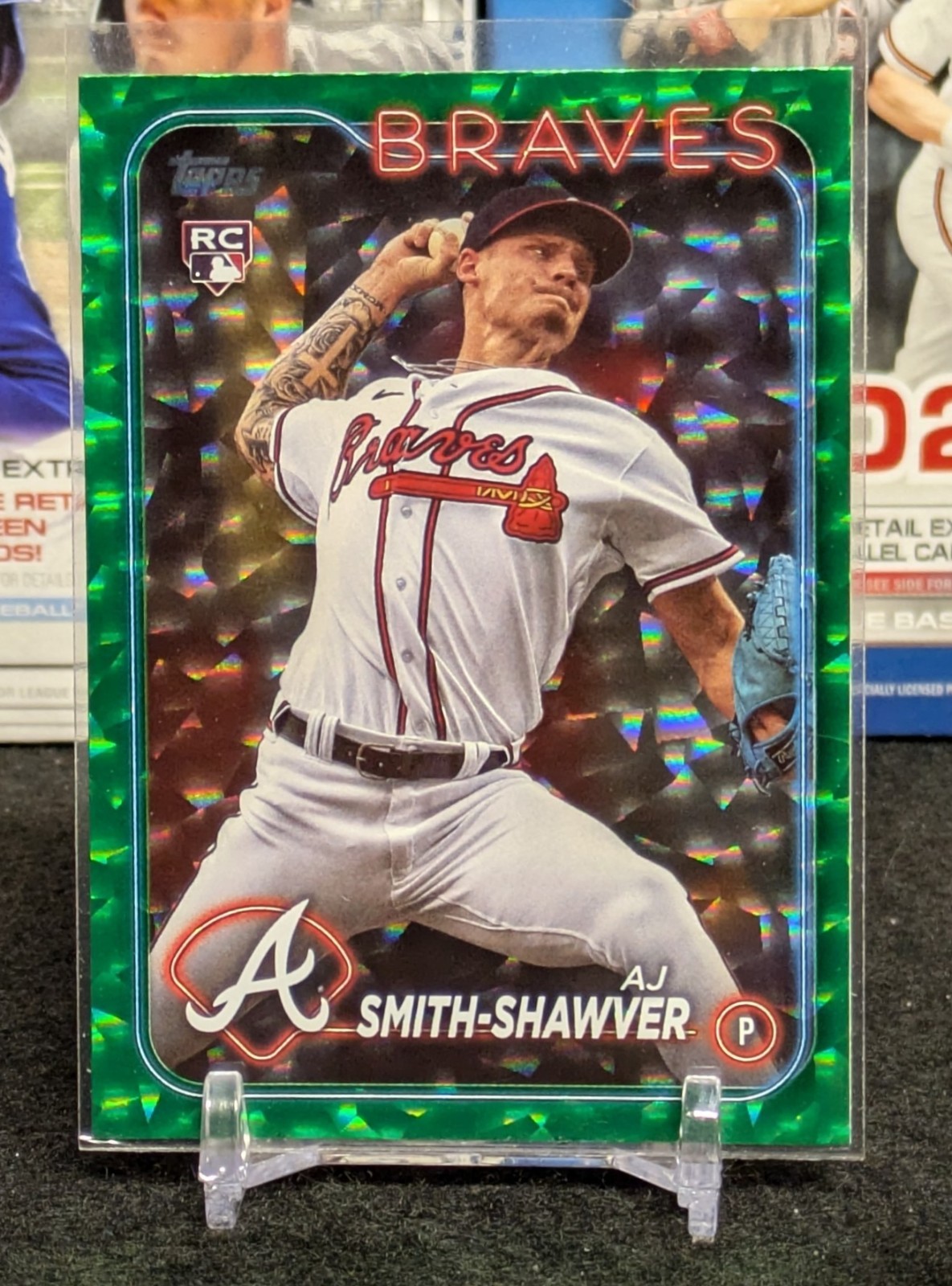 2024 Topps Series 1 AJ Smith-Shawver Green Foil /499 Rookie RC Parallel #117