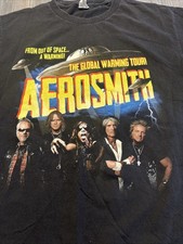 Camisa Aerosmith Unisex Talla L The Global Warming Tour Negra Etiqueta Alstyle