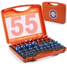 55Pcs Nut and Bolt Thread Checker 25 Metric + 30 SAE Inch Thread Gauge Set, Deta