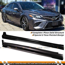 For 18-24 Toyota Camry CTM Predawn Gray Mica Black 2-Toned Side Skirt Extension