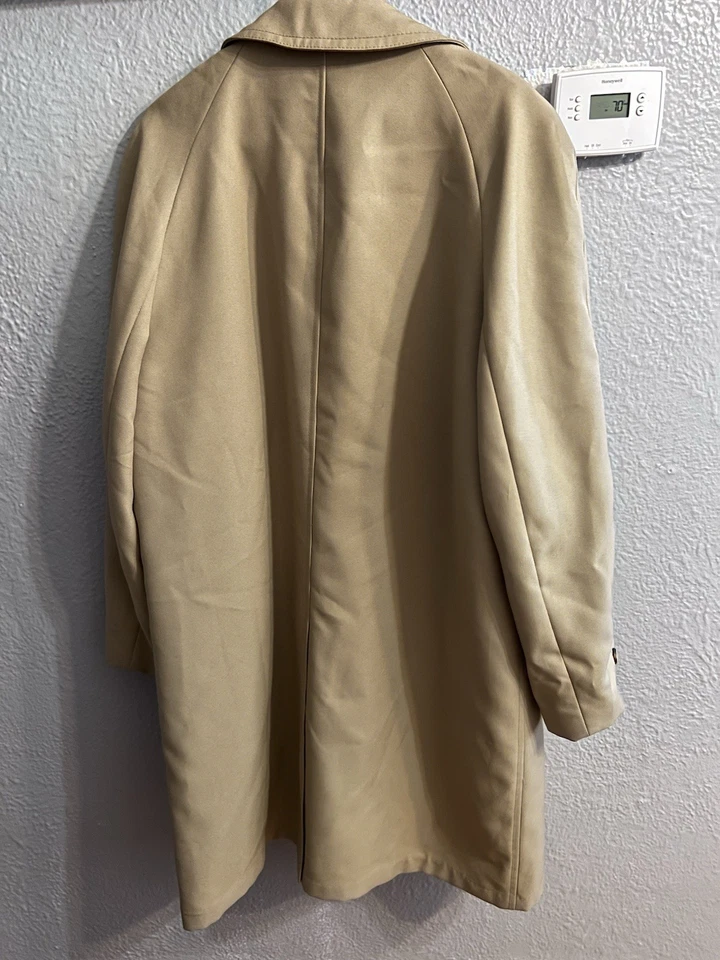 Vintage Sears The Mens Store Trench Coat Jacket 46R Tan  Zip Out Liner - Image 3 of 4