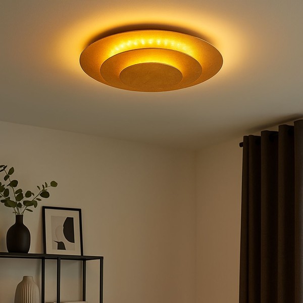 Deckenleuchte Deckenlampe Wohnzimmerlampe Metall Goldfarben Warmweiß Led D 18Cm-image