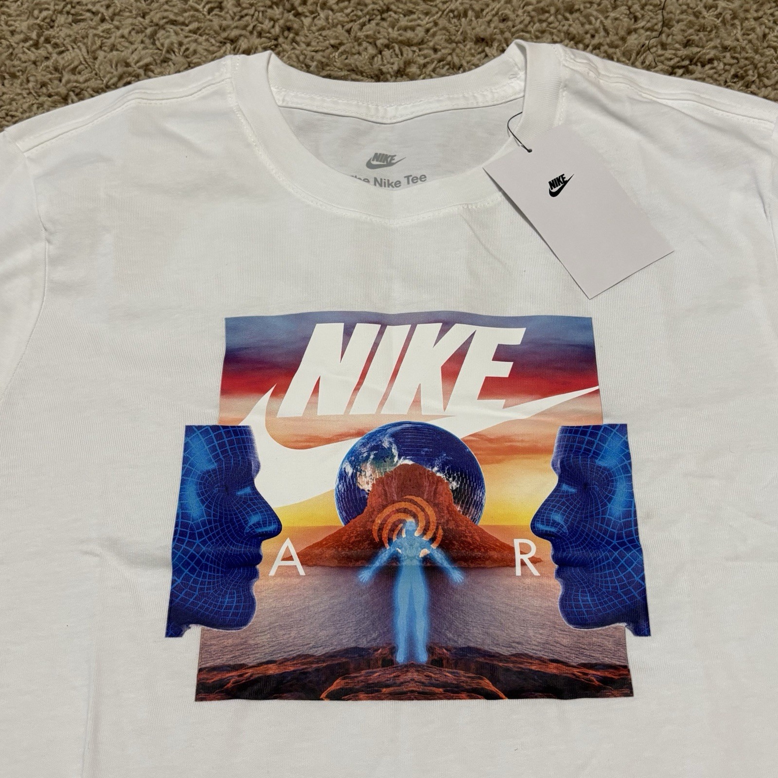 Men's Nike Air Sportswear Blue Man Festival Photo Shirt DQ1065-100 Small thumbnail 6