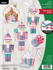Felt Applique 6 Piece Ornament Making Kit, Nutcracker Sweet, Perfect for DIY ...