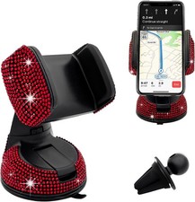 Bling Cell Phone Holder 360 Adjustable Rhinestone Car Phone Mount with Air Vent
