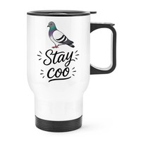 Gift Base Stay Coo Pigeon Thermobecher Weiß 14Oz Edelstahl Doppeltwand Becher
