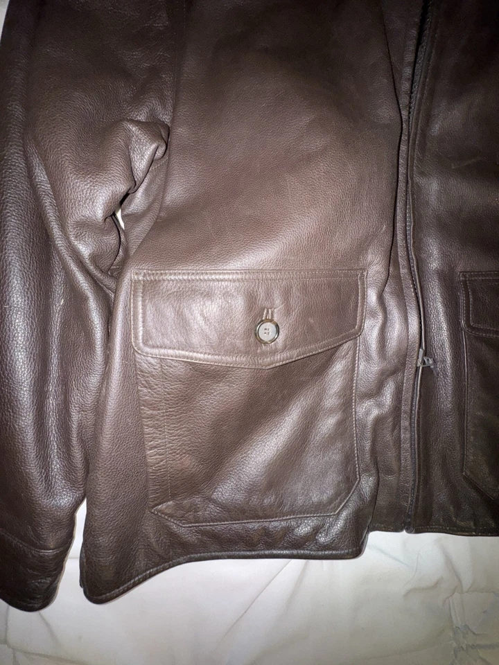 Chaqueta de cuero para hombre Reed Sportswear marrón talla 44 vintage años 60/70 Foto 3 de 4