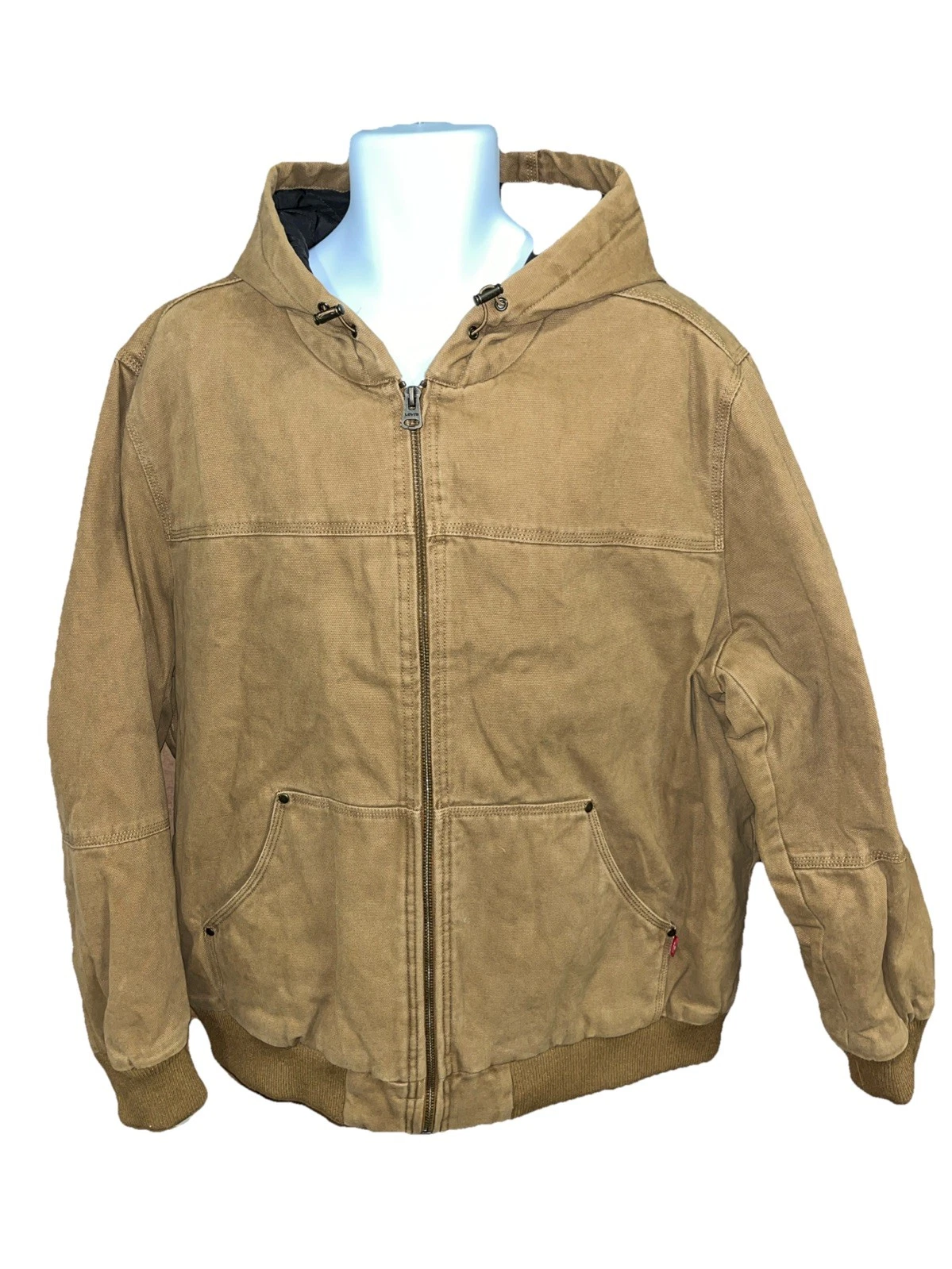Levi's Men's Workwear Cotton Canvas Hoody Bomber Jacket Size XXL