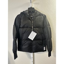 All Access Black Puffer Jacket Hooded Down Feather Fill Size XS