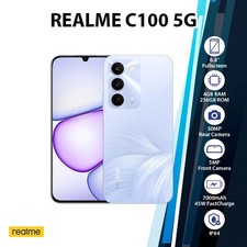 Realme C100 5G Android Cell Phone (4GB+256GB/PURPLE/Global/Dual SIM/Unlocked)