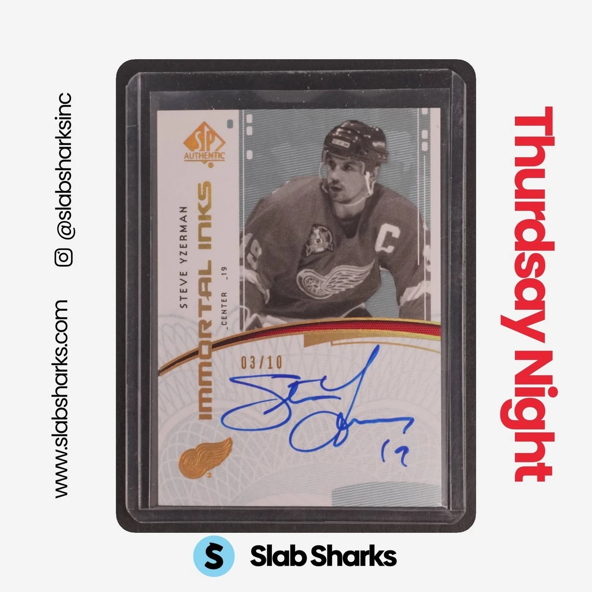 Steve Yzerman Ice Hockey Autographed Sports Trading Card Singles