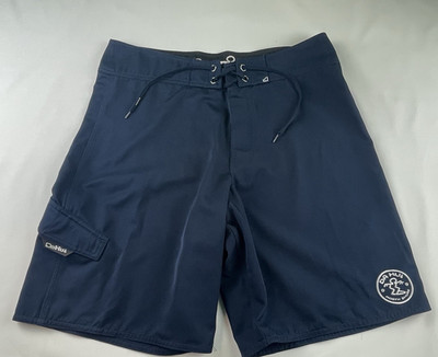 Da Hui Board Shorts Mens Size 34 Navy Solid Surf Swim Trunks  Beach
