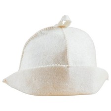 White Sauna Hat Banya Wool Blend Hat              