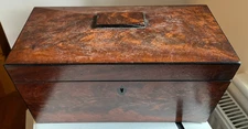 Regency Tea Caddy BOX  , wood mahogany , sarcophagus shaped.........FREE UK POST