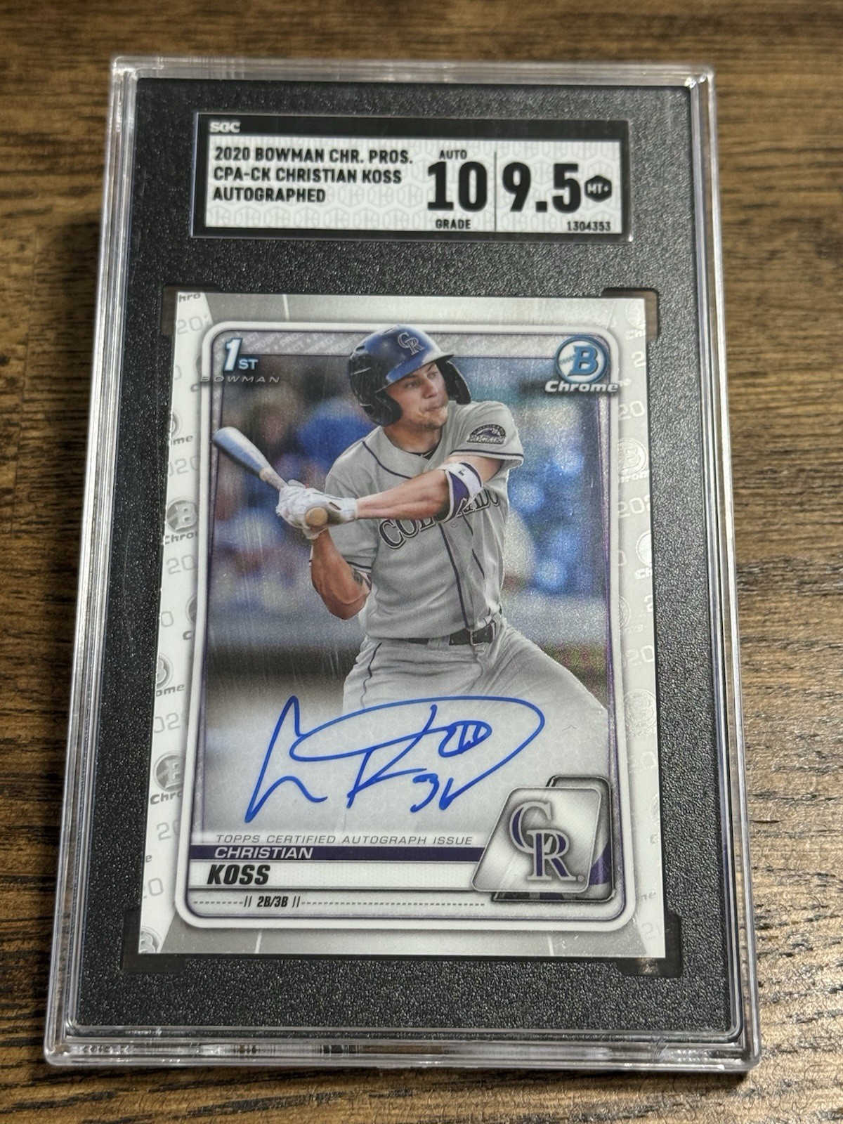 2020 Bowman Chrome Christian Koss CPA-CK 1st SGC 9.5 Auto 10