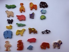 Wooden Alphabet Animals -preschool learning set. Missing 6 Letters