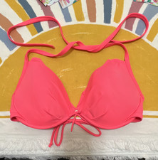 Victoria's SecretPINKWomen'sPink Solid Halter Bikini Top Padded 34DD DD Cup 47.2