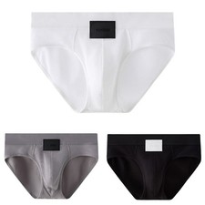 Mens Cotton Briefs Mid Rise Breathable Underwear Solid Color Perfect Fit Design