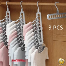 3PCS 9-Hole Closet Organizer Rack - Space Saving Hangers for Shirts & Suits