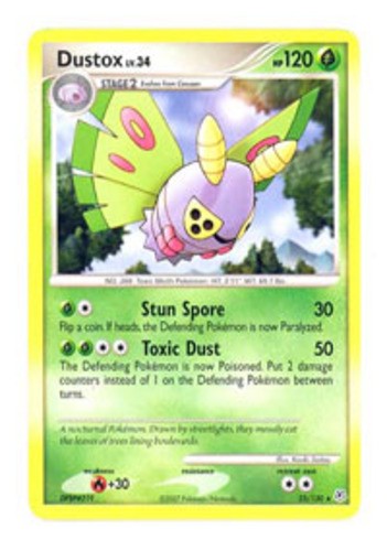 1x Dustox - 25/130 - Rare Heavily Played Pokemon Diamond & Pearl Base Set