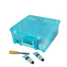 Super Satchel Compartment Box Stackable Durable Art Storage With 8 Removable Com