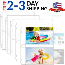 60 Pack 5x7 Photo Sleeves for 3 Ring Binder 240 Pictures, Heavy-Duty Archival...