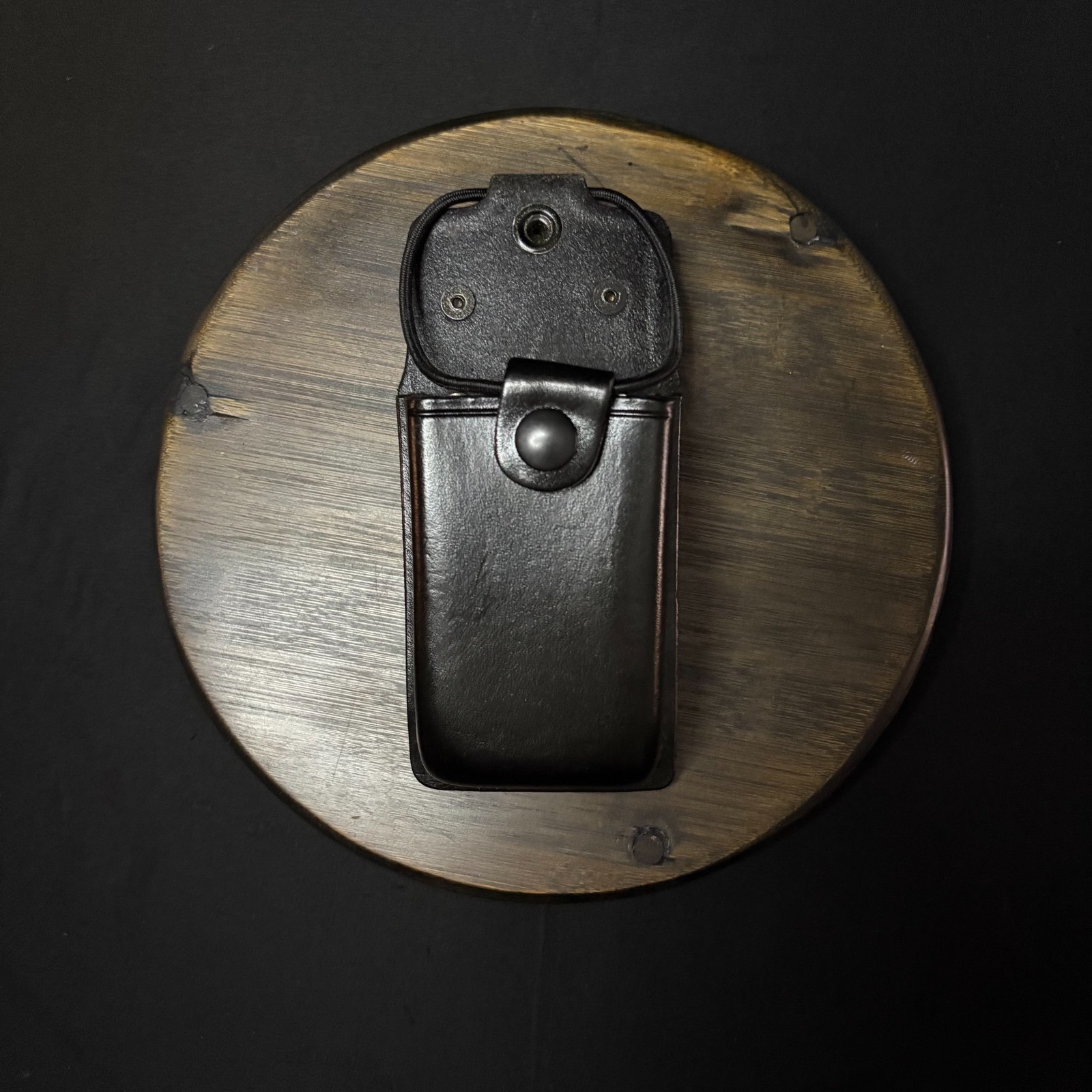 Don Hume Two Way Radio Pouch Swivel Back Duty Pouch Plain Black Leather DHRS