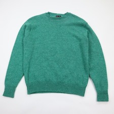 Vintage 90s Robert Bruce Wool Sweater Mens actual size Large Green Distressed