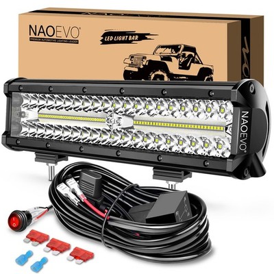 NAOEVO 12 Inch LED Light Bar, 300W 30000LM 12 inch, White 