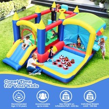Inflatable Bounce House w Ball Pit Obstacles Toddler Jump Indoor Outdoor Kid Fun