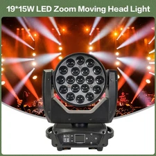 19x15W LED Moving Head Wash Zoom Light RGBW DJ Party Stage Light DMX512