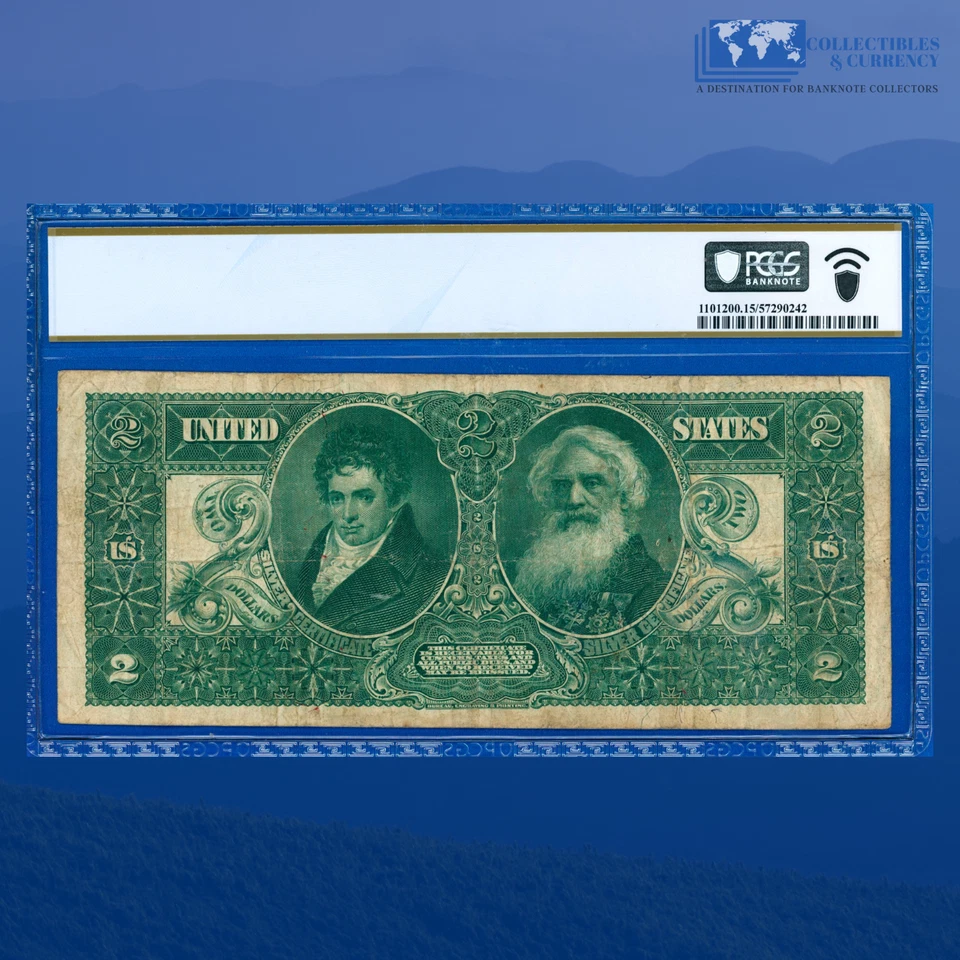 Fr.248 1896 $2 Two Dollar Silver Certificate "EDUCATIONAL NOTE" , PCGS 15 #18466 - Image 2 of 3
