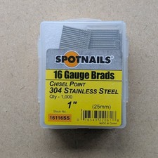 Image of Stainless Steel Straight Brads 1000x 16 Gauge x 25mm / Finish Nails - Spotnails