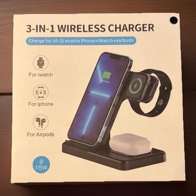 3 in 1 Wireless Charger Fast Charging  Station for iPhone  iWatch AirPods New