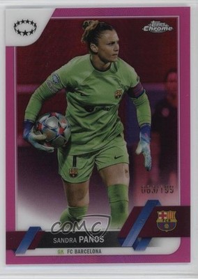 2022 Chrome UEFA Women's Champions League Pink Prism Refractor Sandra Panos 19di