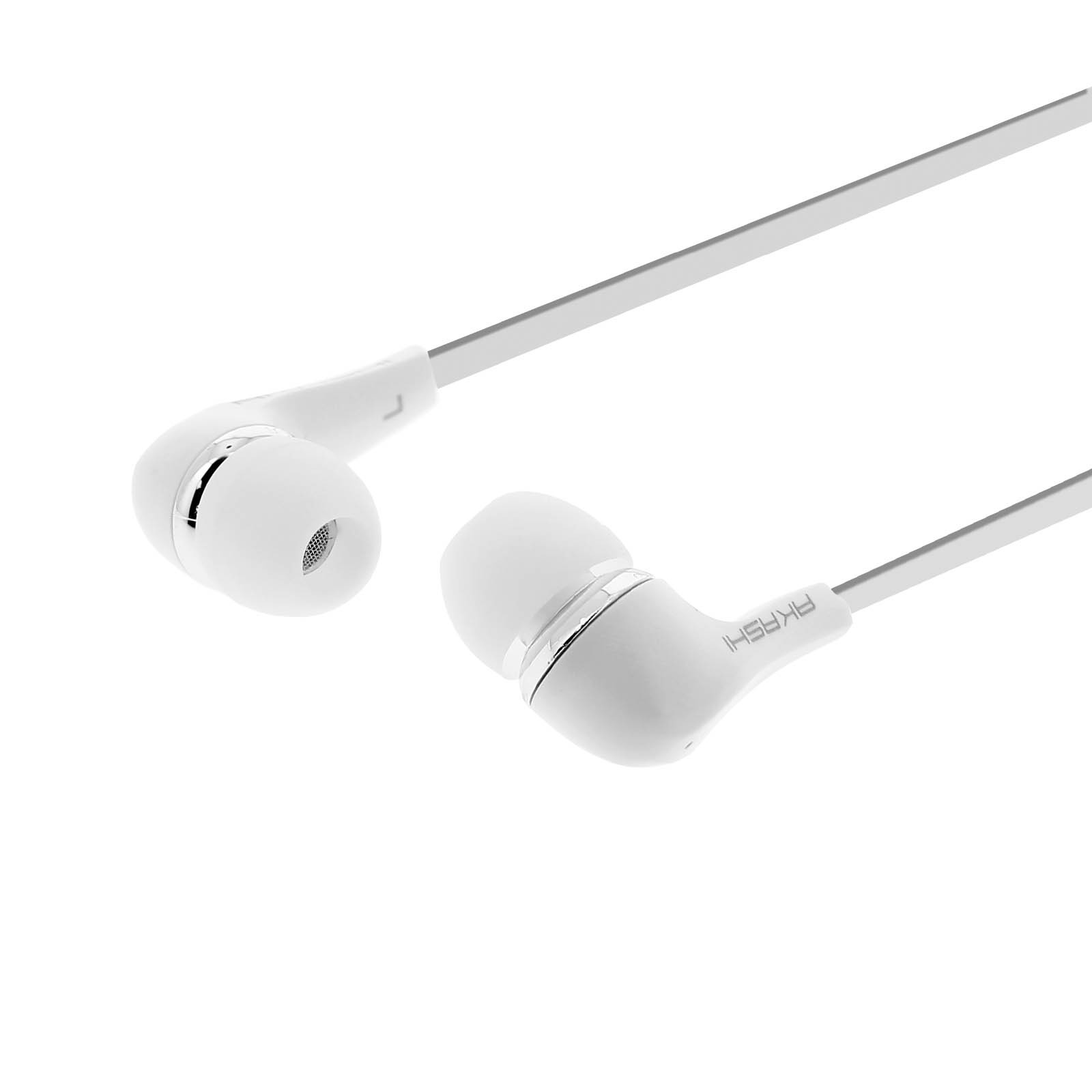 Plus de panne de batterie avec les écouteurs intra-auriculaires Akashi Jack 3.5mm Blanc