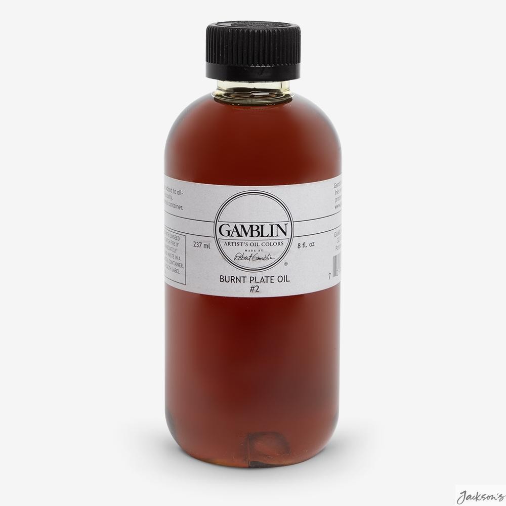 Gamblin Burnt Plate Oil No 2 Linseed 250ml Printmaking Ink Medium