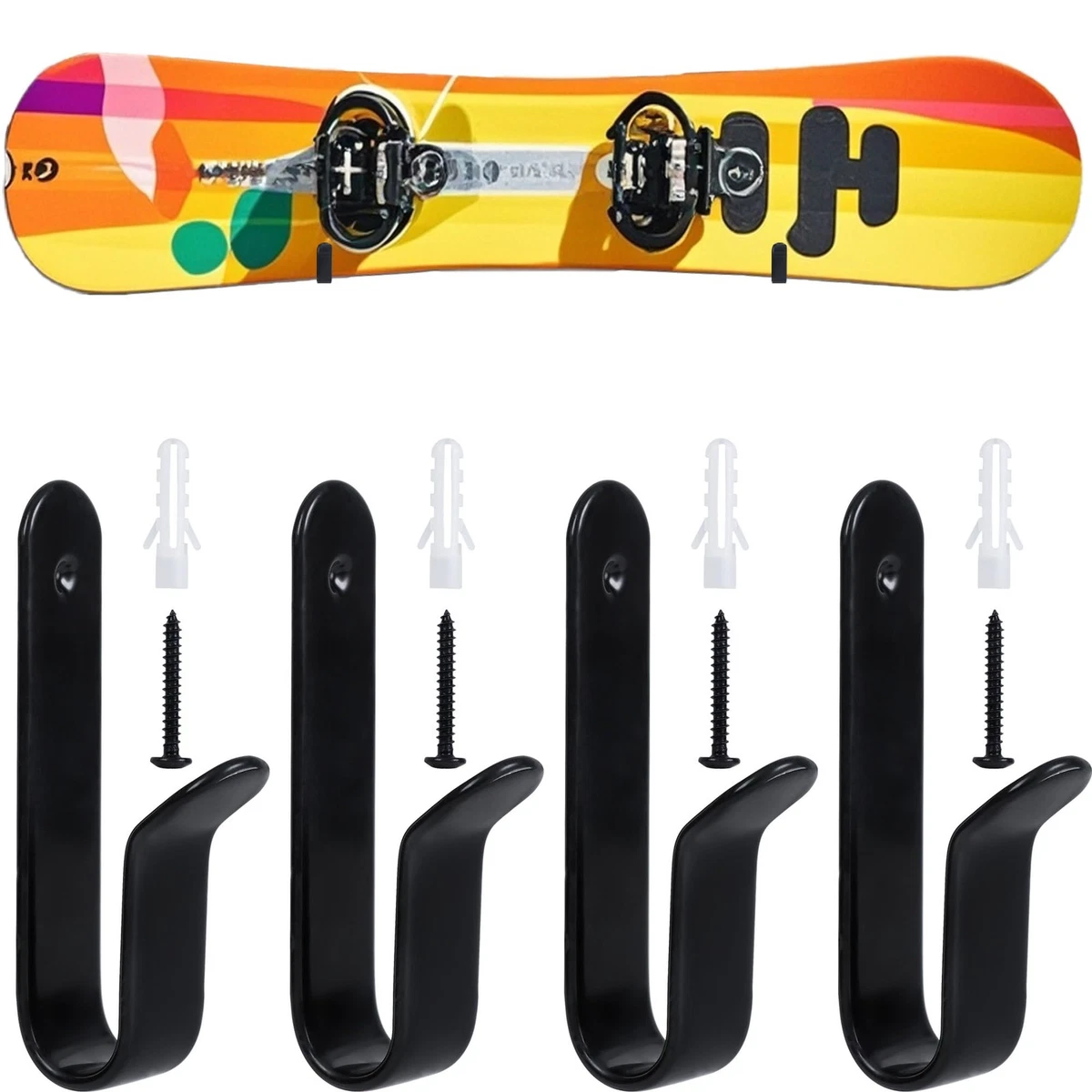 Soporte De Pared Para Snowboard, Estante De Almacenamiento De Esquí, Diseño Flotante Invisible, Capacidad Para 5 Tablas, Se Adapta A Cualquier Esquí O Snowboard, Protege De Arañazos